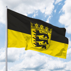 Baden-Württemberg-Hissflagge Quer mit Wappen