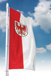 Brandenburg-Hissfahne Hochformat mit Wappen 