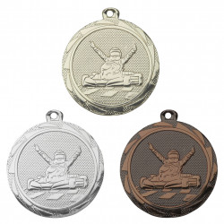 10 x Medaille Kart Gokart Kart Medaillen rund gold silber bronze Set 