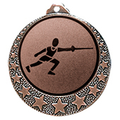 Fecht Medaille "Brixia" Ø 32mm mit Wunschemblem und Band bronze