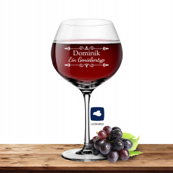 Leonardo Burgunderglas Rotweinglas CIAO+ 630ml mit Namen oder Wunschtext graviert (Verzierung 01) 