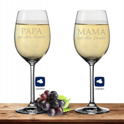Leonardo Weißweinglas DAILY 370ml "Mama & Papa" 