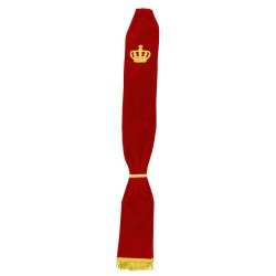 Samtschärpe rot mit gestickter Krone 