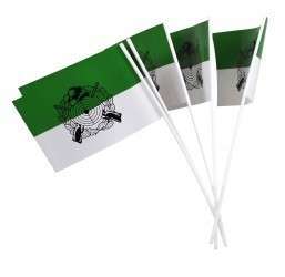 Papierfähnchen grün-weiß mit Schützenmotiv - schwarz (50 Stück)