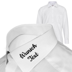 Marvelis Modern Fit Hemd Langarm - mit individueller Kragenbestickung weiß