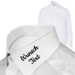 Marvelis Herrenhemd Langarm weiß - mit individueller Kragenbestickung 