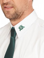 Schützenhemd - Langarm mit Stickemblem auf Kragen weiß