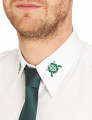 Schützenhemd - Kurzarm mit Stickemblem auf Kragen weiß