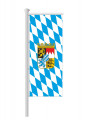 Bayernfahne für Ausleger Hochformat mit Wappen (Raute)