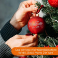 Weihnachtskugel 'Beste Mama der Welt'- Ø 8cm aus Glas - Christbaumkugel mit Lasergravur