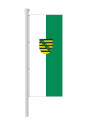 Sachsen-Hissfahne Hochformat mit Wappen