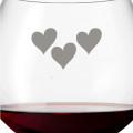 Leonardo Burgunderglas Rotweinglas CIAO+ 630ml mit Namen oder Wunschtext graviert (3 Herzen)