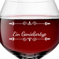 Leonardo Burgunderglas Rotweinglas CIAO+ 630ml mit Namen oder Wunschtext graviert (Verzierung 01)