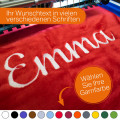 Kuscheldecke mit Name oder Wunschtext für Valentinstag mit Herz