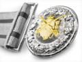 Feldbinde silber mit schwarzen Streifen (schwarz National)