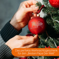 Weihnachtskugel 'Bester Papa der Welt'- Ø 8cm aus Glas - Christbaumkugel mit Lasergravur