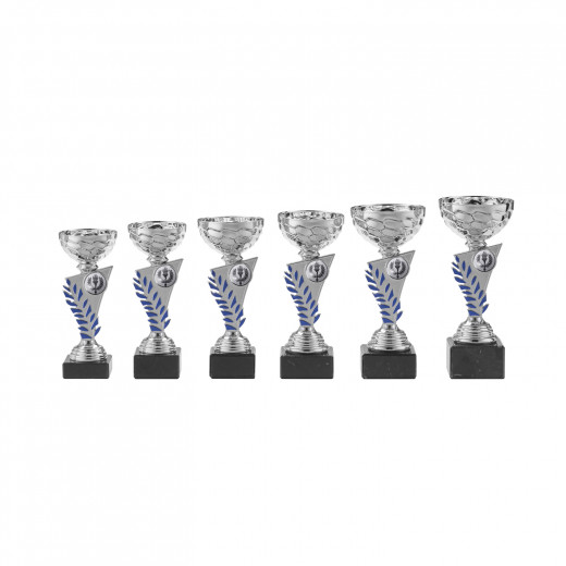 silber/blau Pokal A1011 Einzeln und 6er Pokalserie 