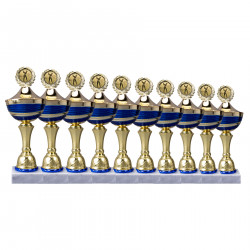 Pokale 10er Serie 56280 gold/blau mit Deckel 
