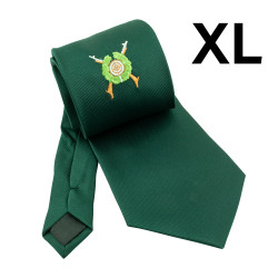 Schützenkrawatte grün extra lang mit gesticktem Emblem 