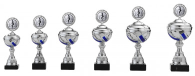 silber/blau Pokal A1011 Einzeln und 6er Pokalserie 