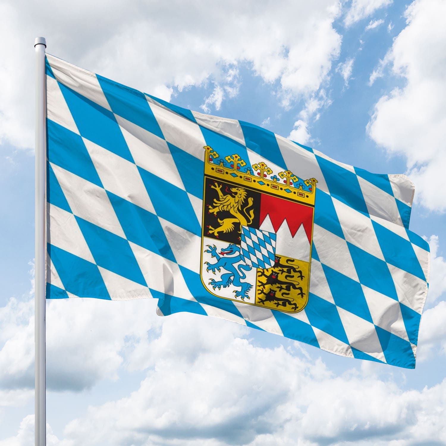 Flagge Fahne Bayern kleine Rauten 90x60 cm wetterfest und lichtecht für innen und aussen 