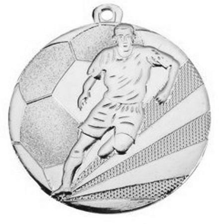 silver und bronzefarben mit Band gold- 3er Set Fußball Medaille Metall 50mm 