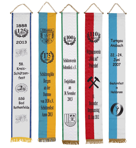 Fahnenbänder in vielen Varianten